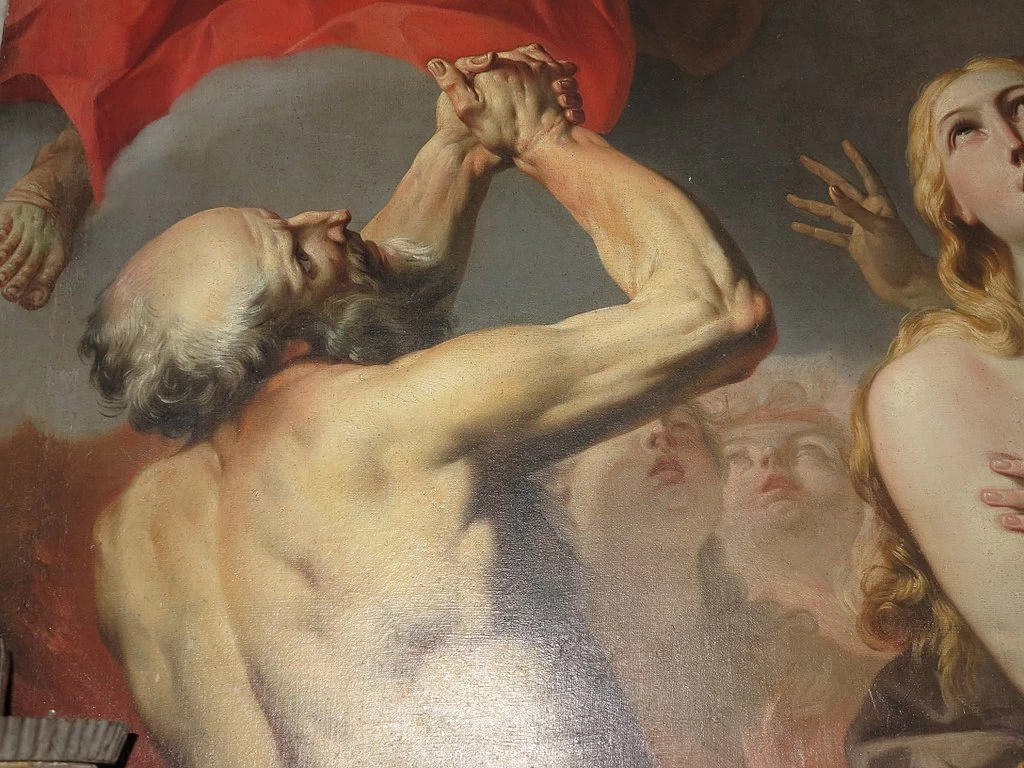 Vergine Addolorata col Divin Figlio in grembo e santi - Oratorio di Nostra Donna a Pontremoli, dettaglio